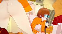 Scooby Doo - Velma Dinkley clones are taking turns fucking Shaggy - 3D Hentai
